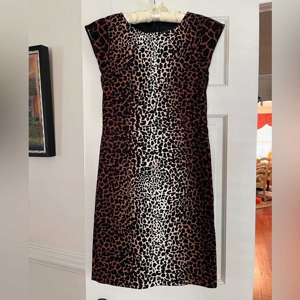 Derek Lam Black and Brown Leopard Mini Dress - NWOT